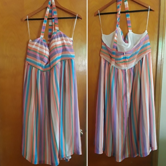 NWOT ModCloth Purposefully Piquant Halter Dress - Picture 2 of 3